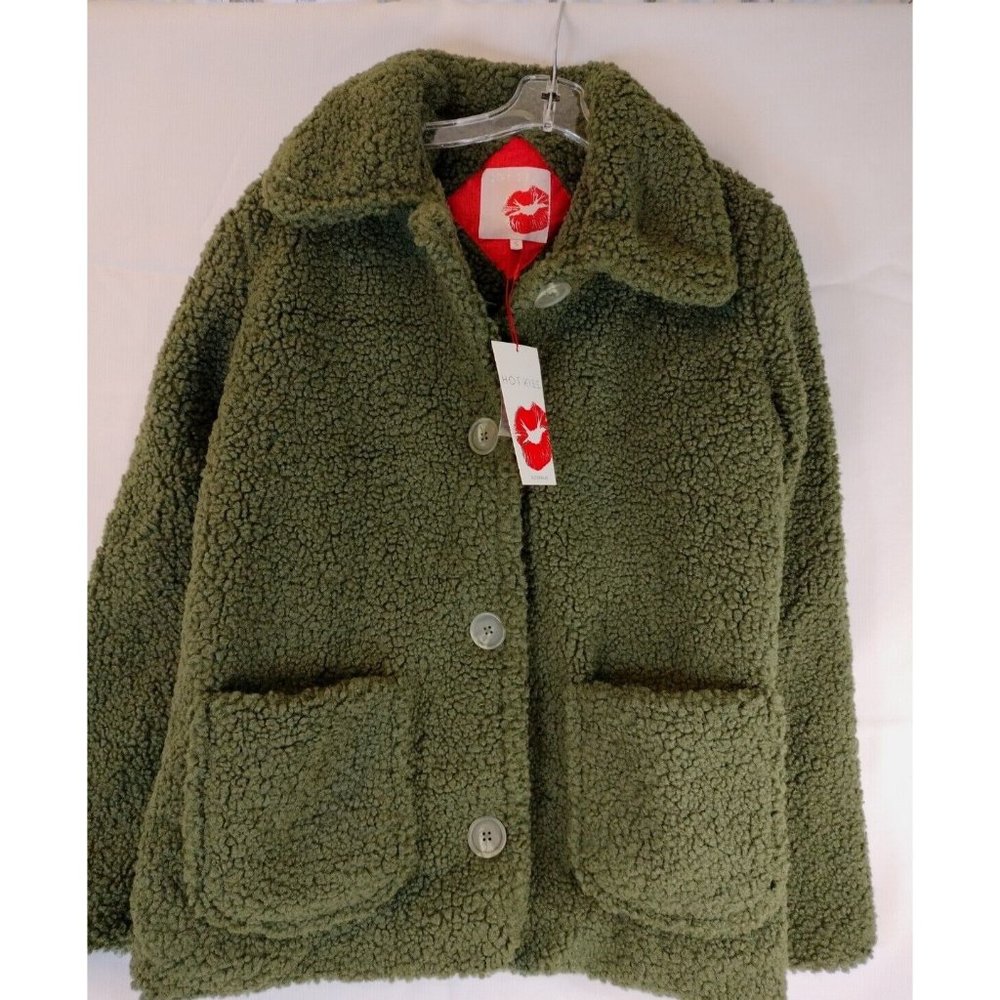 Hot Kiss Faux Fur Cool Winter Outerwear Fleece Jacket Shaggy Size S